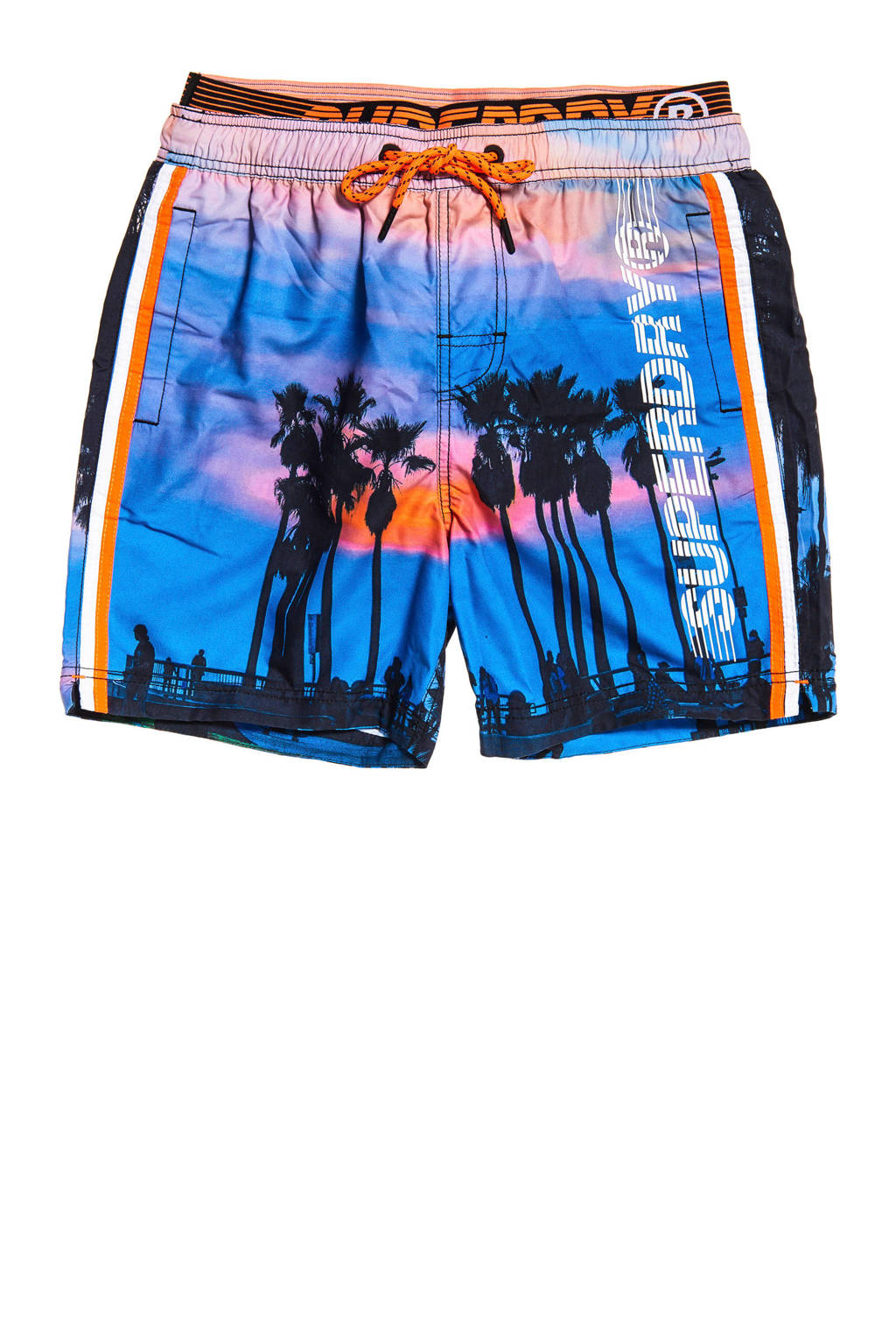 Superdry zwemshort blauw/rood, Blauw/rood