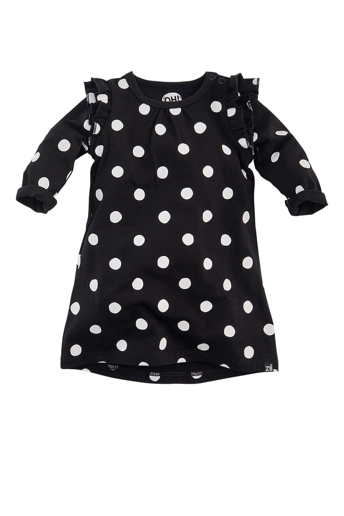 Carrière stimuleren galerij Z8 newborn baby jurk Paris met stippen en ruches zwart/wit | wehkamp