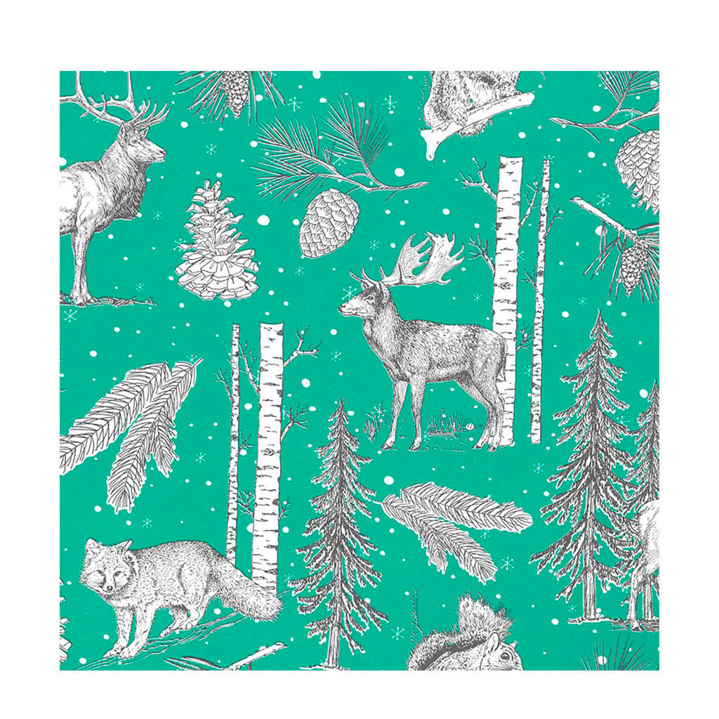 wehkamp cadeaupapier bos, Turquoise
