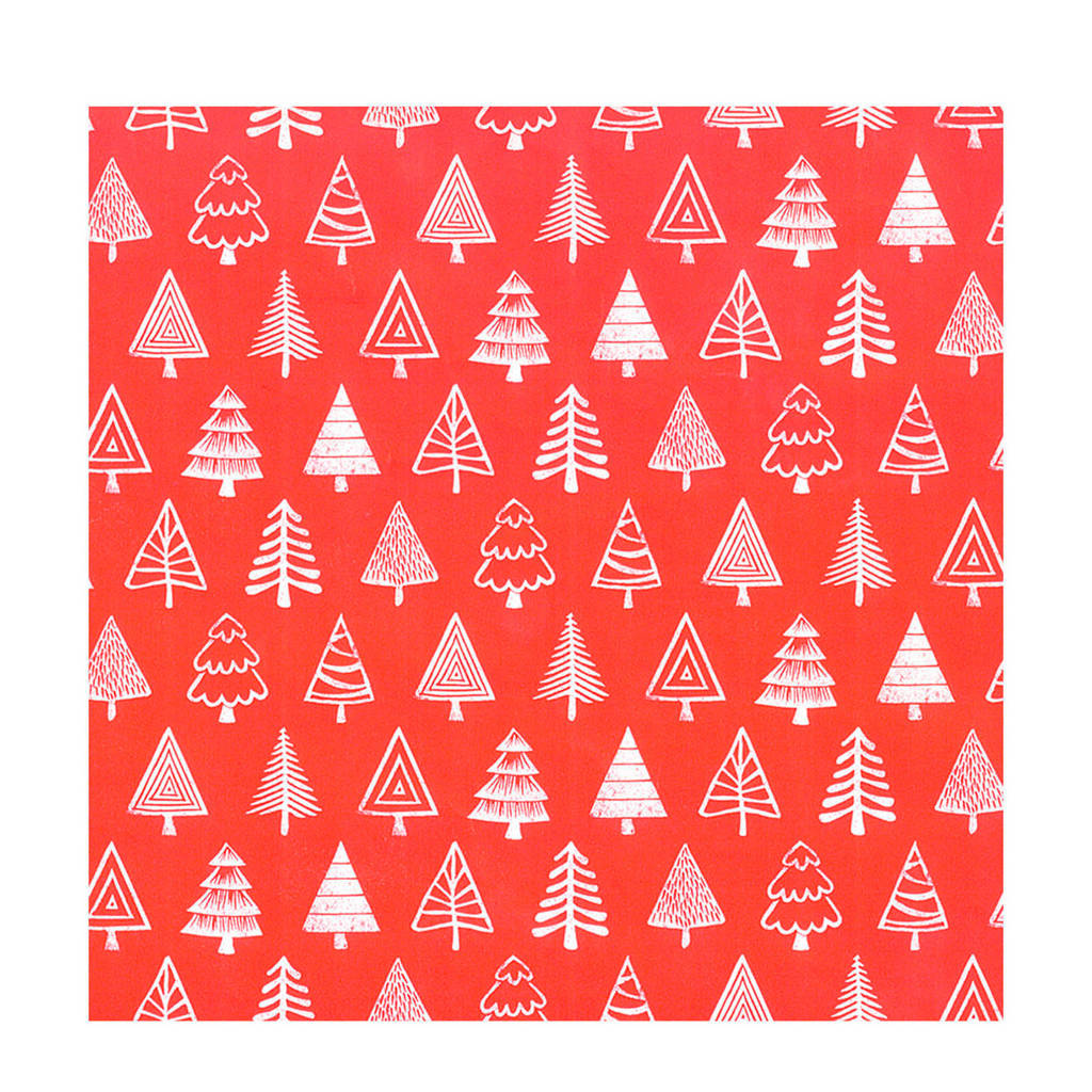 wehkamp cadeaupapier bomen, Rood