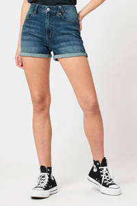 America Today high waist jeans short Lucy blauw