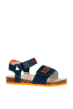 Aburdees suède sandalen blauw/oranje