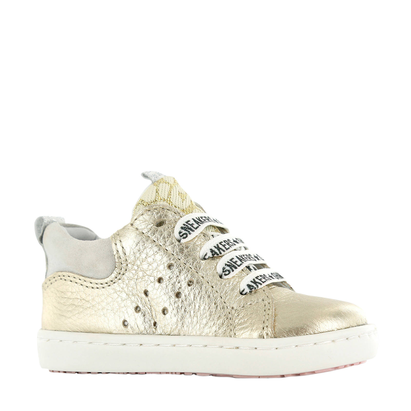 Shoesme metallic leren sneakers goud - Vindjeschoen.nl