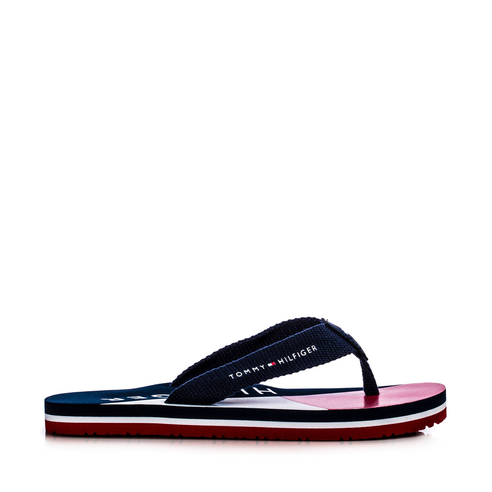 Tommy Hilfiger teenslippers blauw/rood | wehkamp