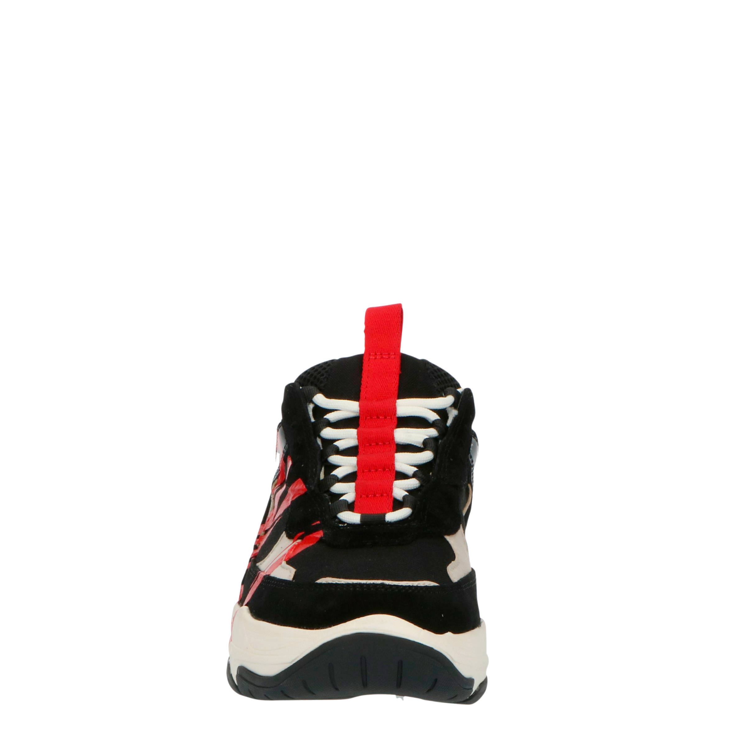 CALVIN KLEIN JEANS Mizar chunky sneakers zwart/rood | wehkamp