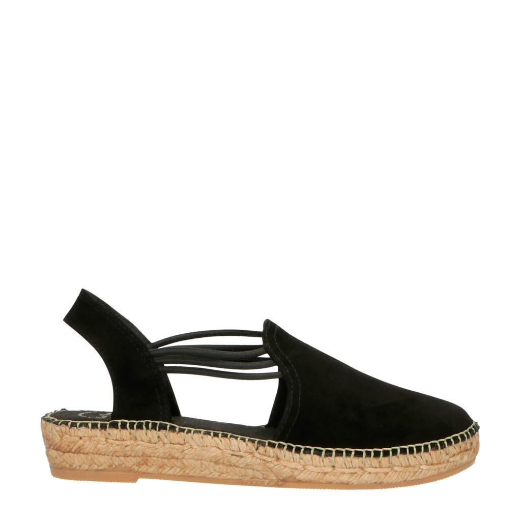 Zwarte dames Toni Pons Nuria suède espadrilles