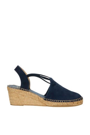 Tremp suède espadrilles donkerblauw