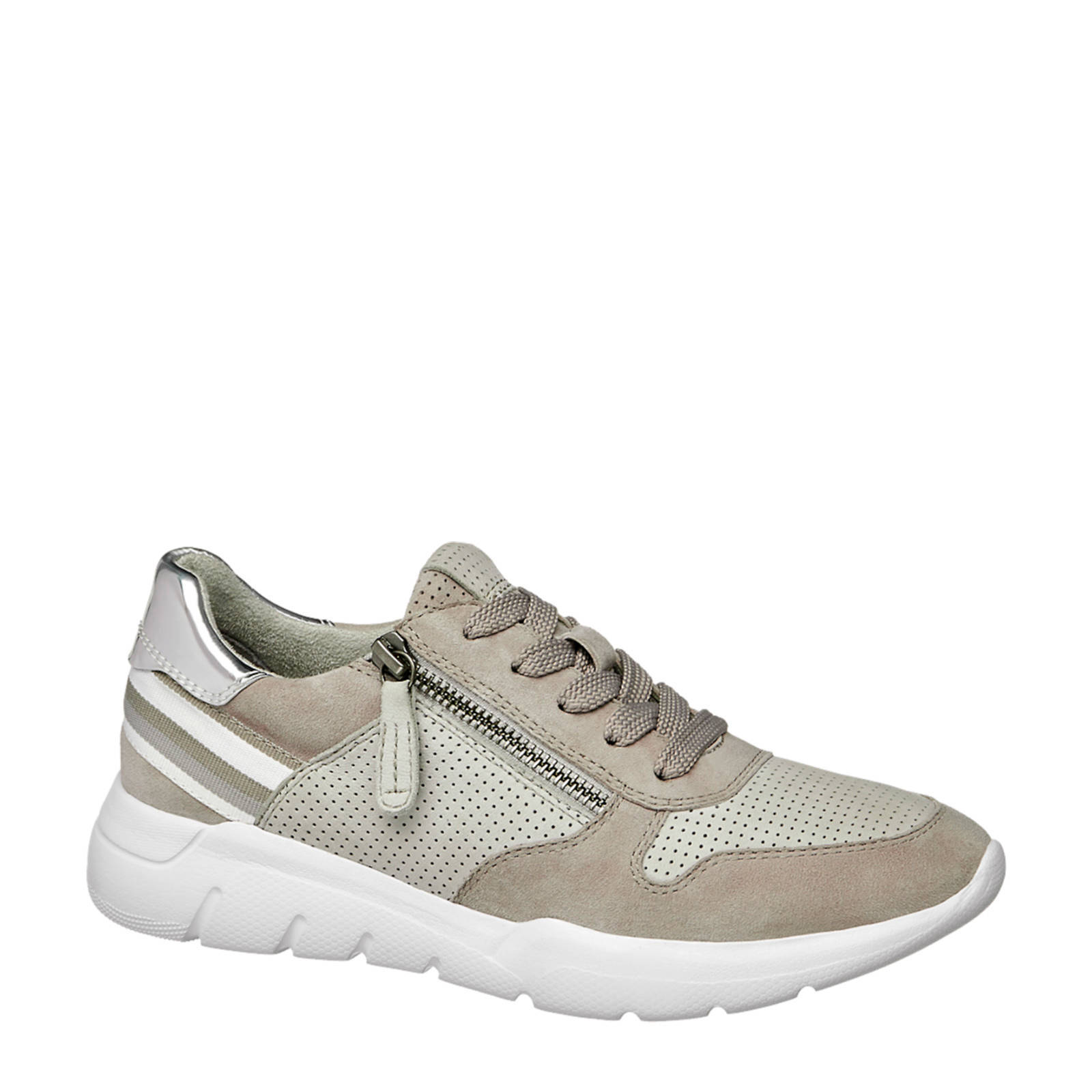 Medicus comfort leren sneakers taupe | wehkamp