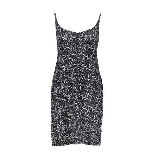 Geisha jersey jurk met grafische print donkerblauw wit Geisha jersey jurk met grafische print donkerblauw wit