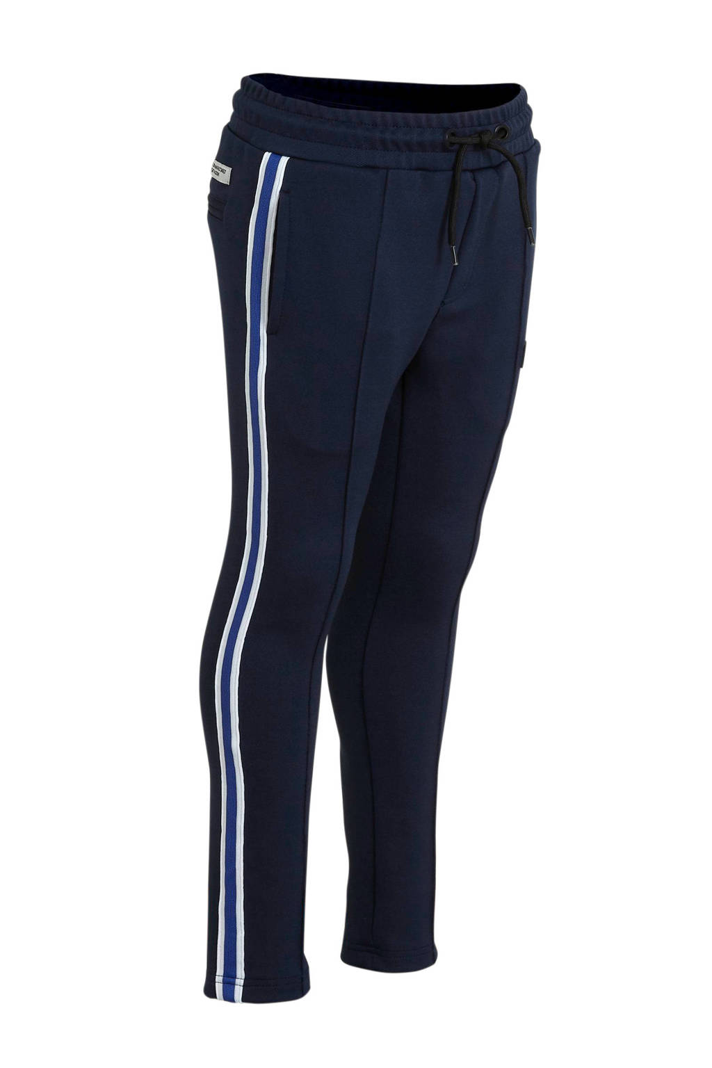 Vingino broek Salder met zijstreep donkerblauw/blauw, Donkerblauw/blauw