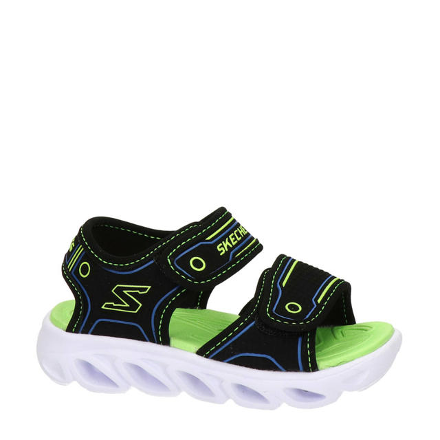 dichtbij Het beste Dhr Skechers S-Lights sandalen met lichtjes zwart/groen | wehkamp