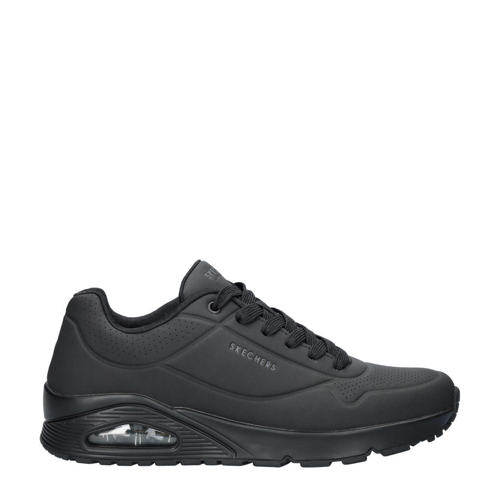 Zwarte heren Skechers Stand On Air sneakers met veters