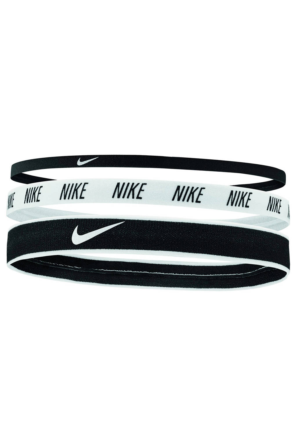 Nike haardbandjes (set van 3), Zwart/wit