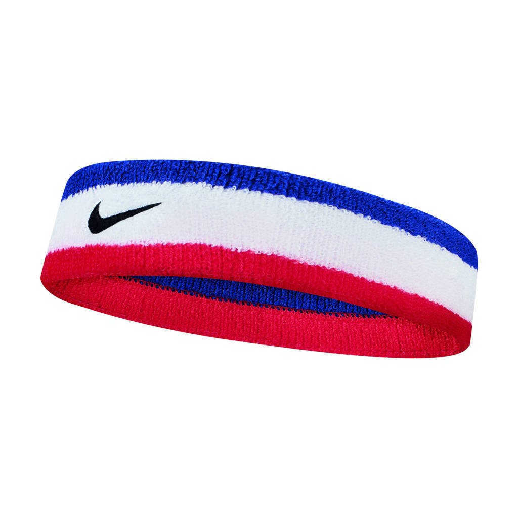 Nike hoofdband wit/blauw/rood, Wit/blauw/rood
