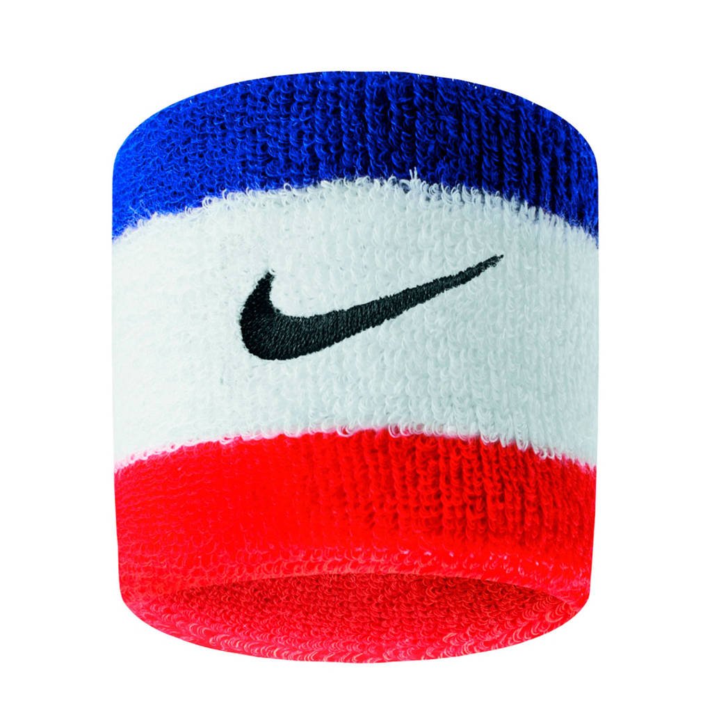 Nike polsband - set van 2 blauw/wit/rood, Blauw/wit/rood