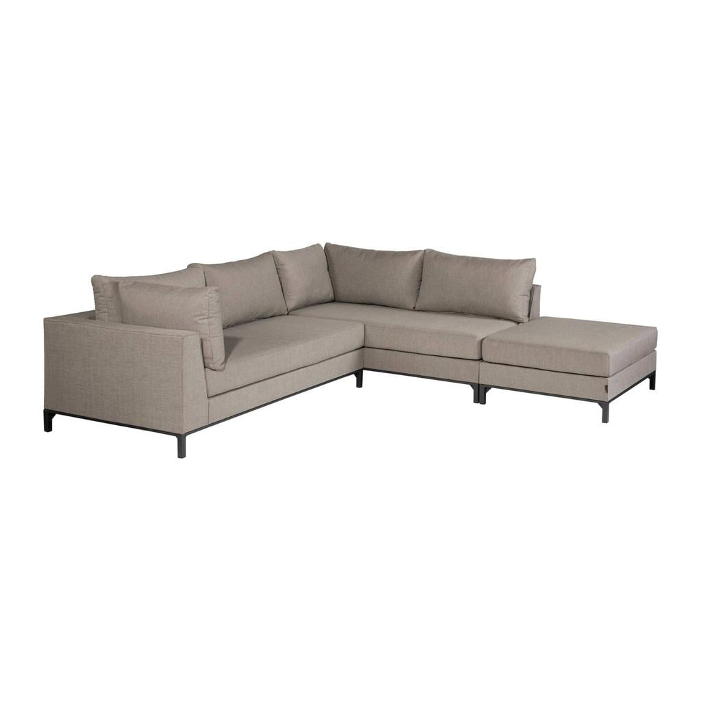 WOOOD Sicilië loungeset tuin - Aluminium - Taupe - 60x262x246