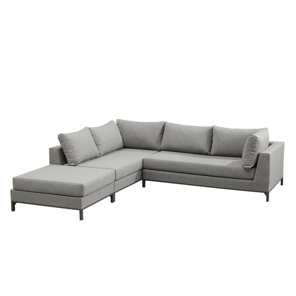 Exotan Exotan Loungeset Links Buiten Sicilië - Aluminium - Grijs - 60x262x246
