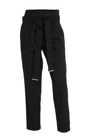high waist tapered fit broek zwart