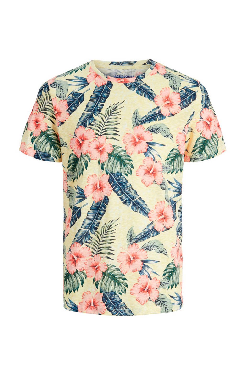 JACK & JONES JUNIOR T-shirt Eli met all over print lichtgeel, Lichtgeel