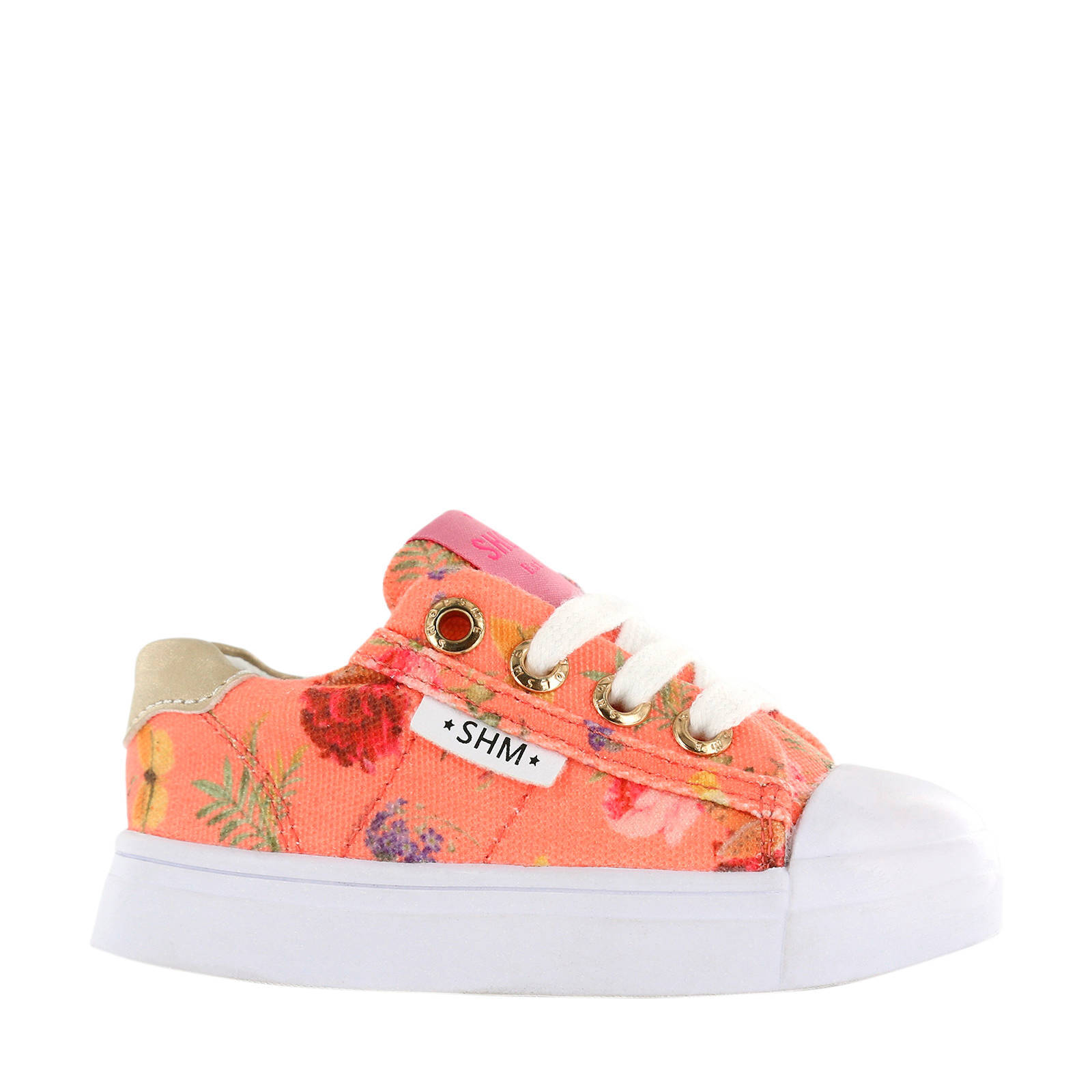 Shoesme SH20S035-B sneakers met bloemenprint oranje - Schoenen.nl