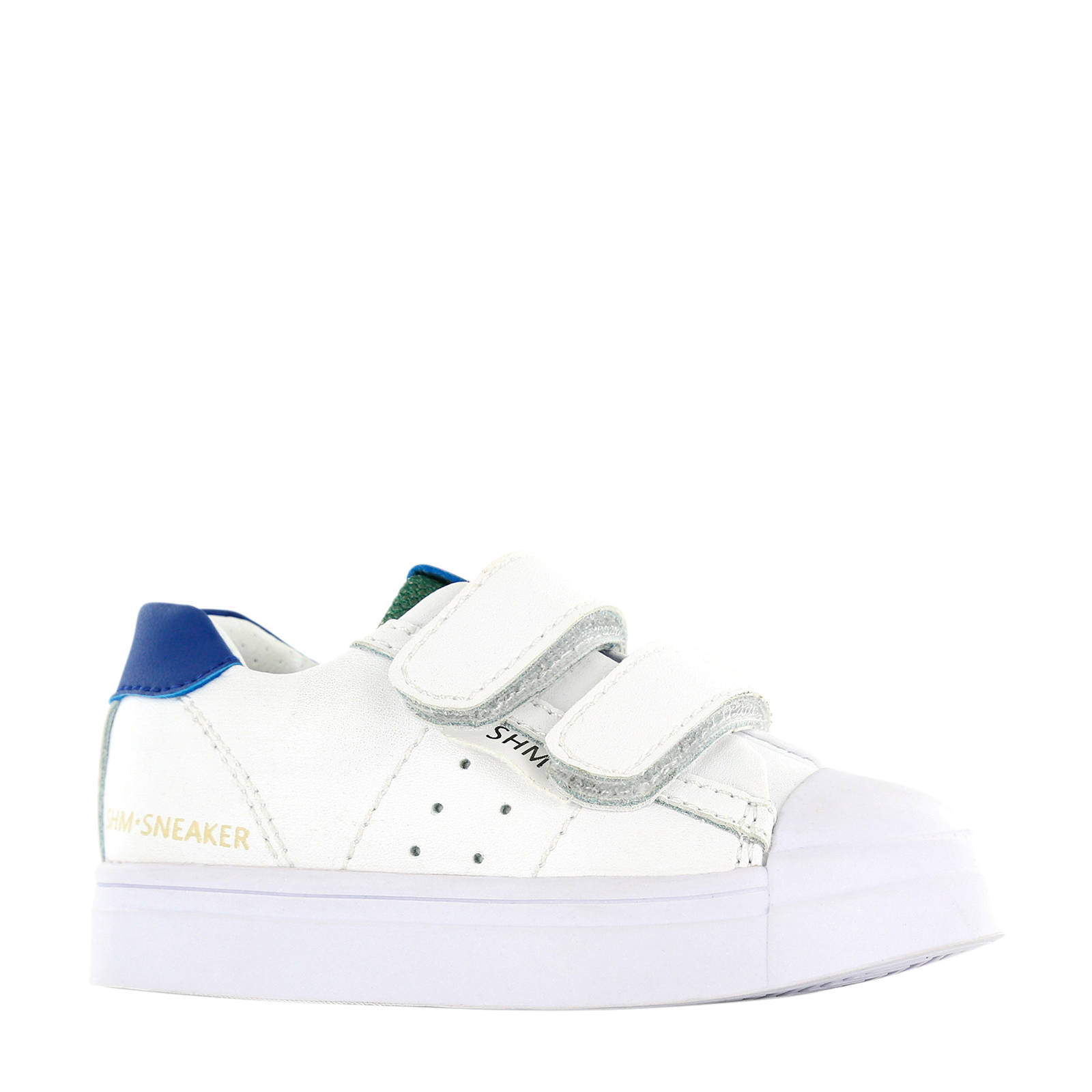 Shoesme SH20S010-B leren sneakers wit/blauw - Schoenen.nl