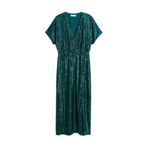 Mango maxi jurk met pailletten groen Mango maxi jurk met pailletten groen