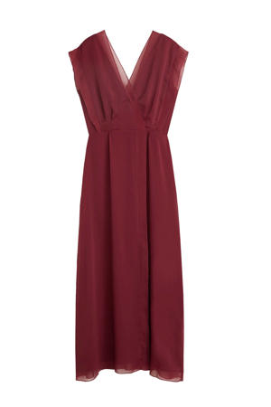 semi-transparante maxi jurk bordeaux