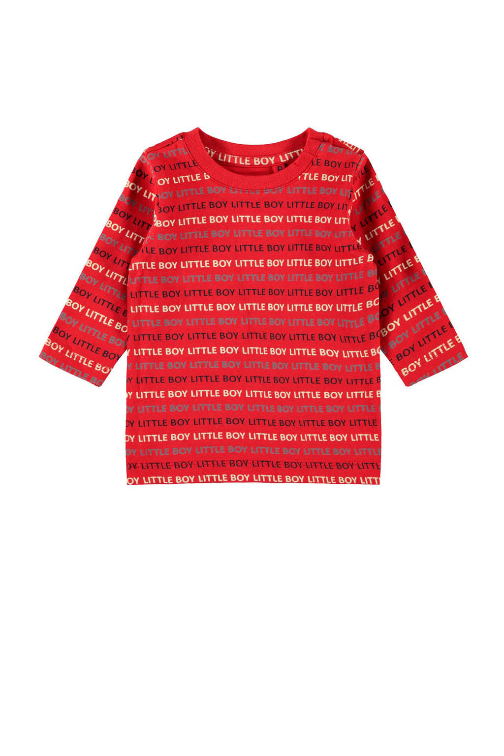 NAME IT BABY longsleeve Deston met all over print rood/ecru/grijs, Rood/ecru/grijs