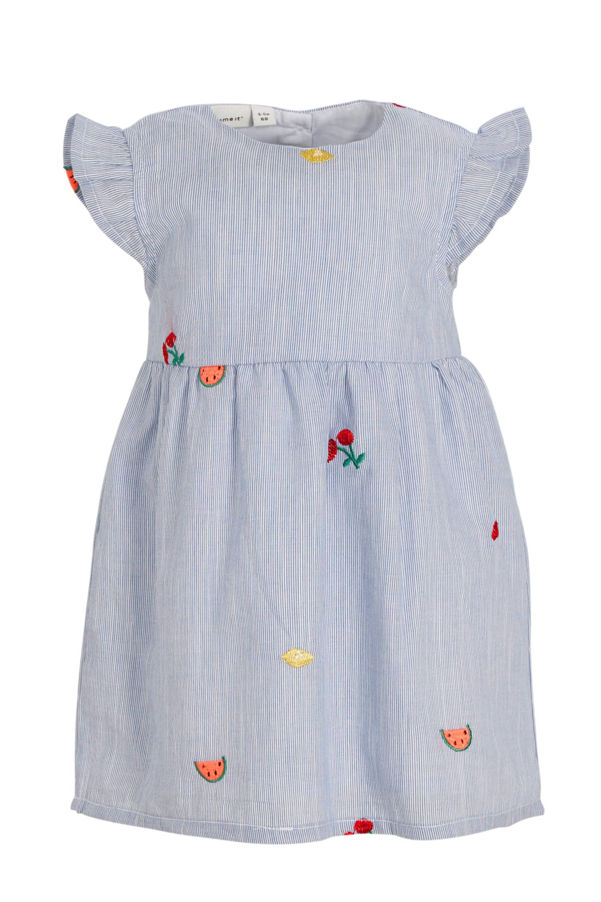 Fonkelnieuw NAME IT BABY gestreepte jurk Denise blauw/wit | wehkamp KR-34