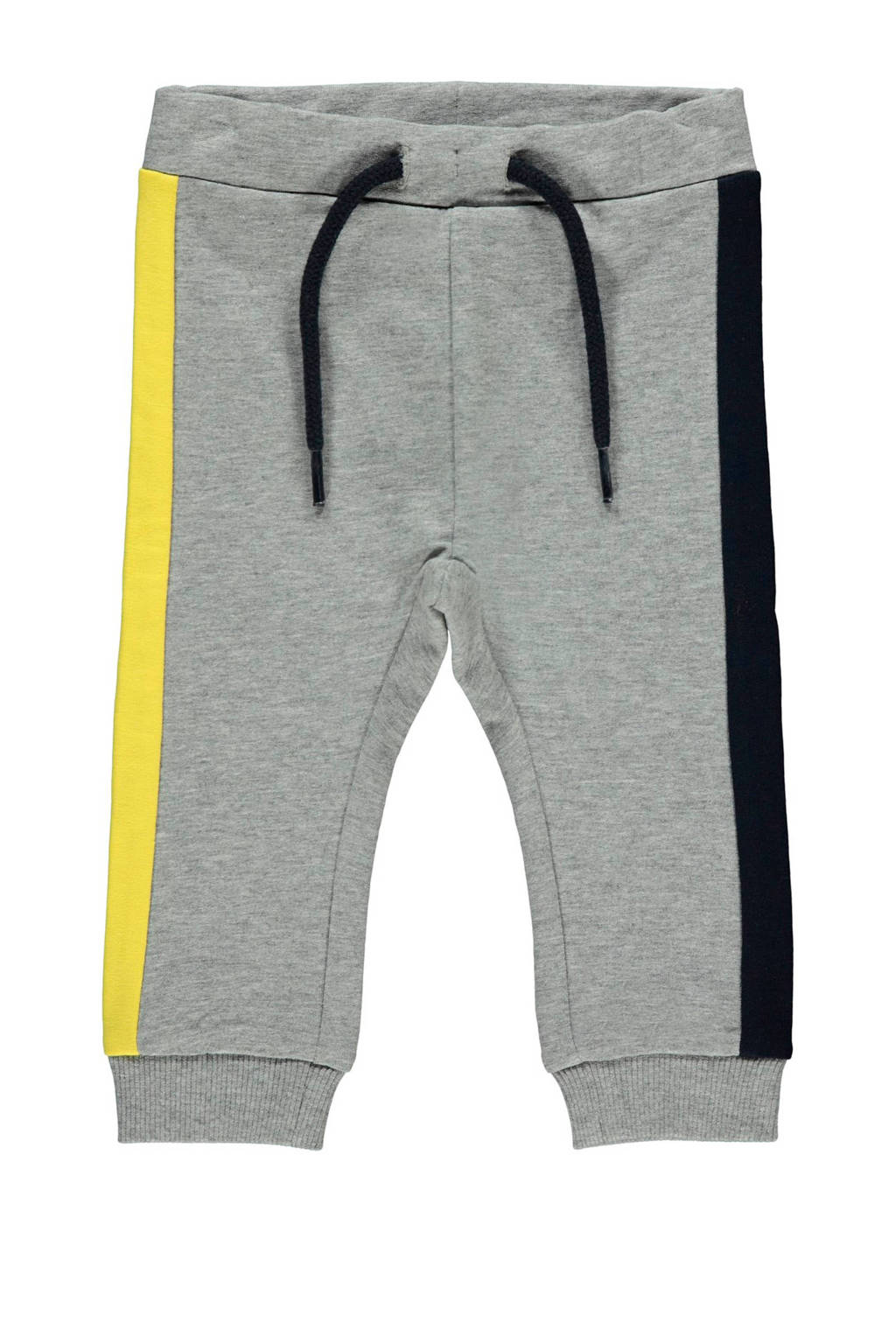 NAME IT BABY broek Defino grijs melange/geel/zwart, Grijs melange/geel/zwart
