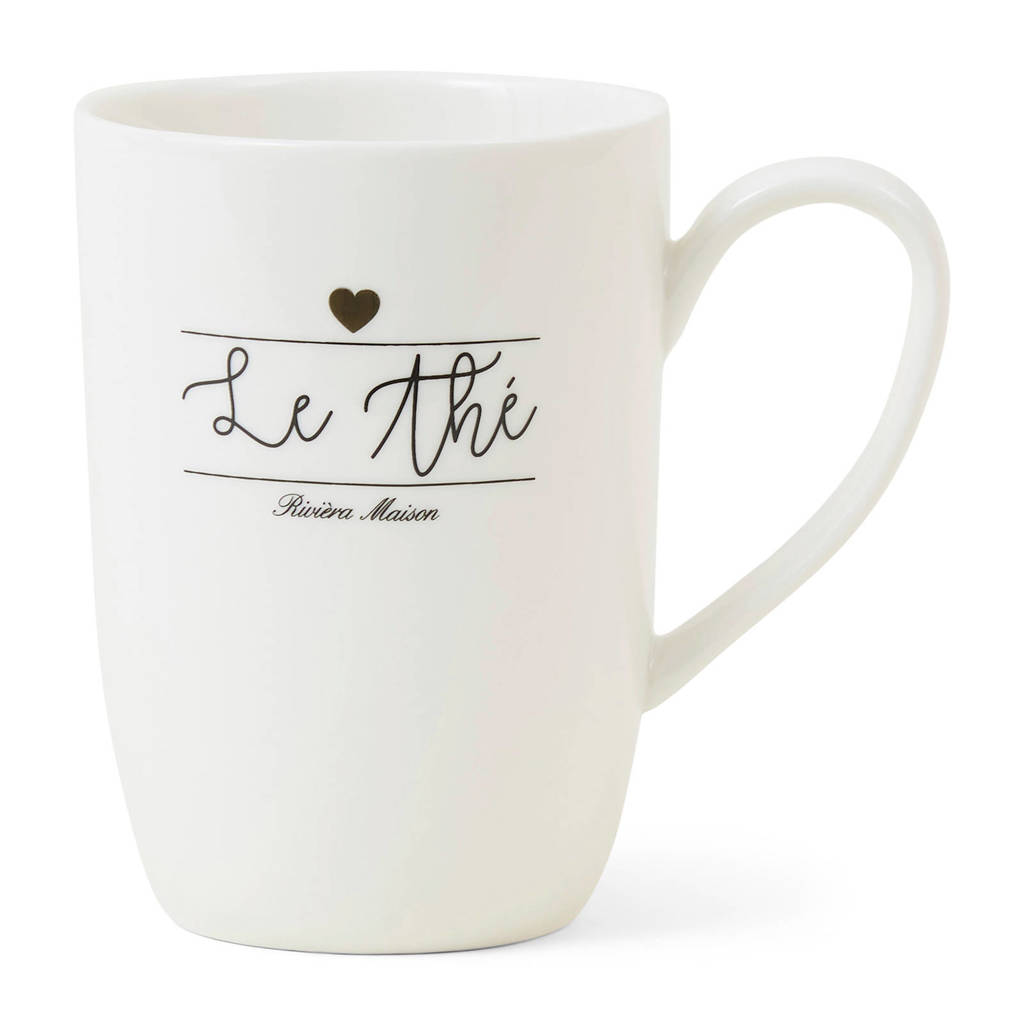 Riviera Maison mok Le Thé (Ø8,6 cm), Wit