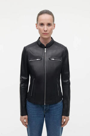 leren bikerjack zwart Tuya