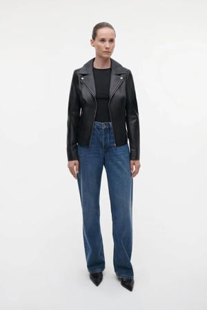 leren bikerjack Kendall zwart