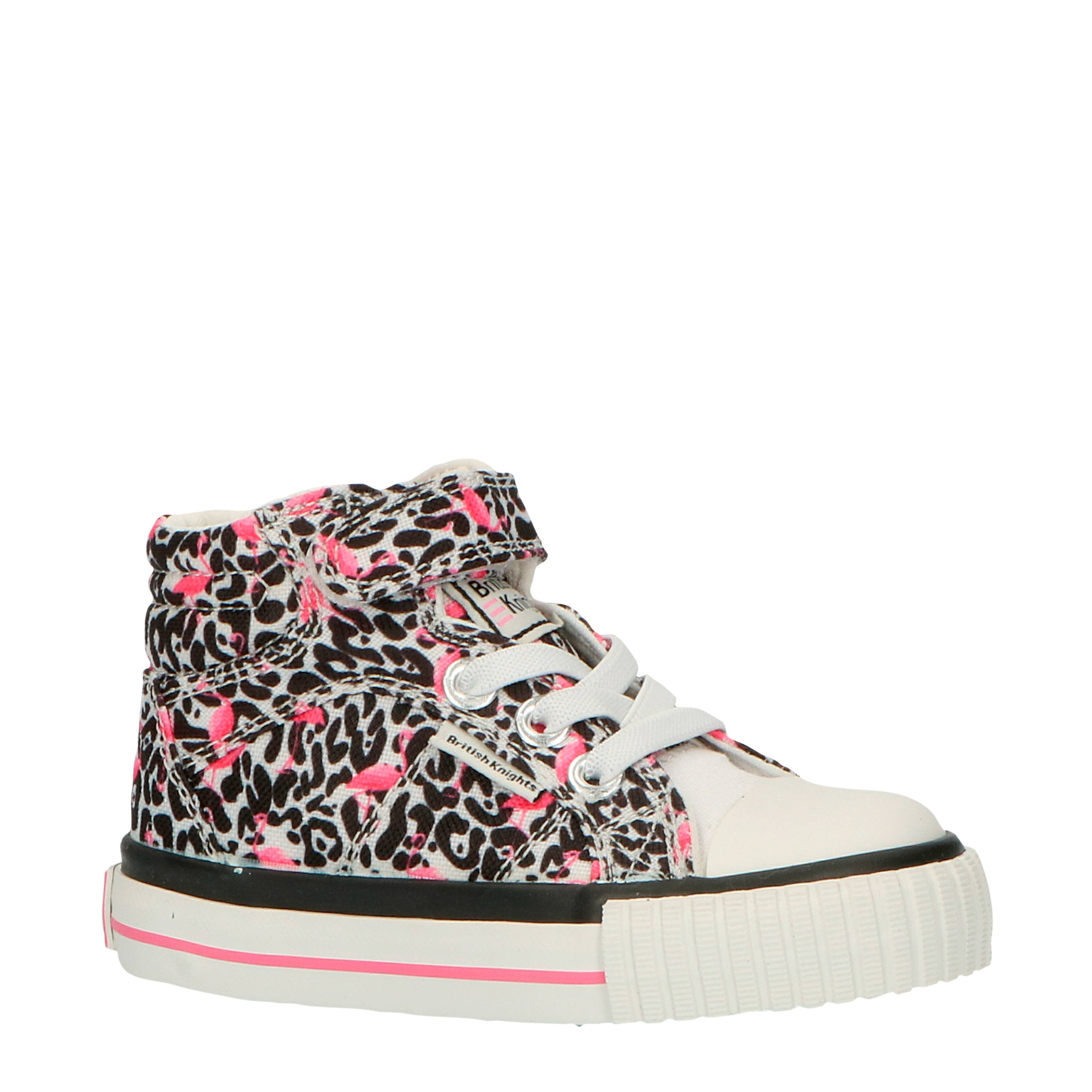 British Knights Dee hoge sneakers luipaard/flamingo wit/roze | wehkamp