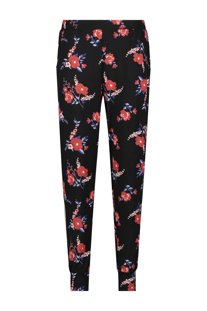 Pyjamabroek met ribboordjes in donkerblauw geprint | Your Look... for less