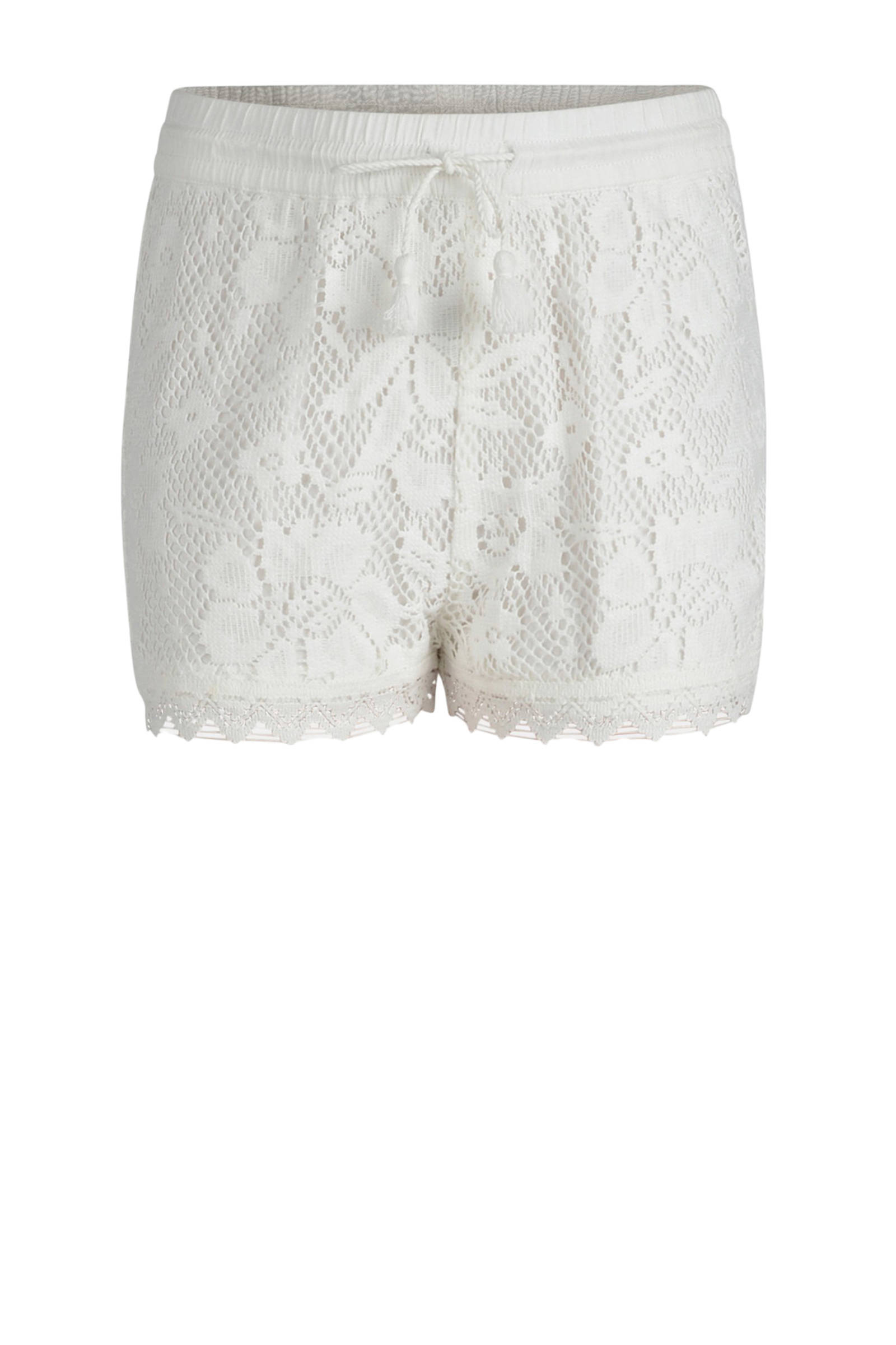 Wit Flair Short met Borduursels - Uwantisell.nl