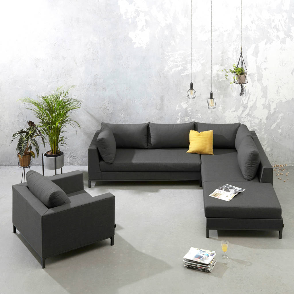 Exotan loungeset Sicilië rechts incl. stoel, Zwart