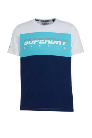 T-shirt wit/blauw