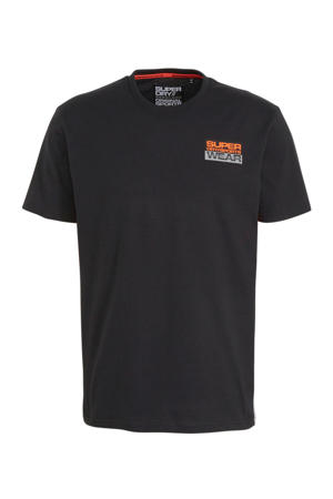 T-shirt zwart/oranje
