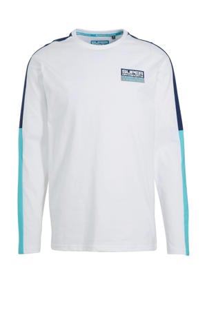 T-shirt wit/blauw