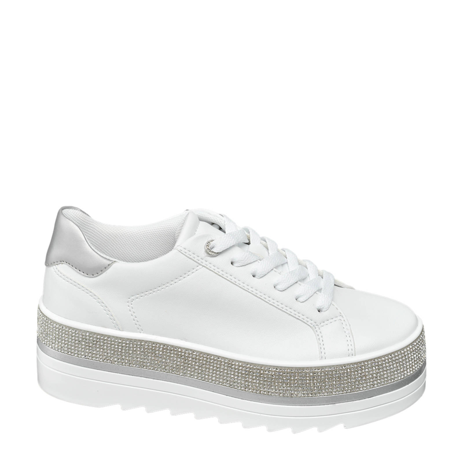 Graceland plateau sneakers wit/zilver 
