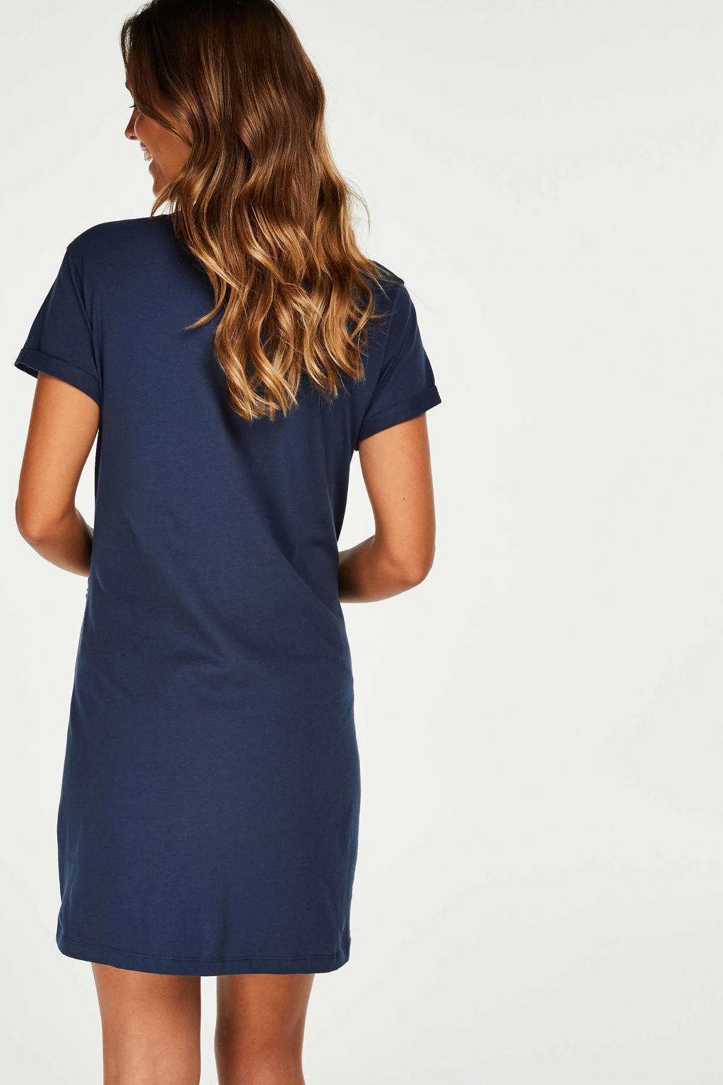 Zwangerschapsnachthemd / Voedingsnachthemd Navy Blue/Pink