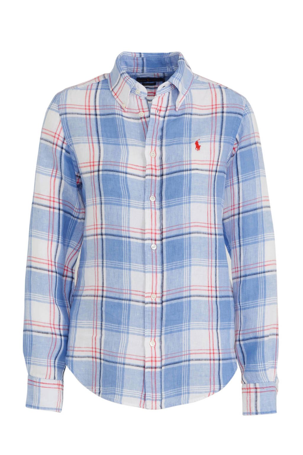Verbazingwekkend POLO Ralph Lauren geruite linnen blouse blauw/rood/wit | wehkamp UY-42