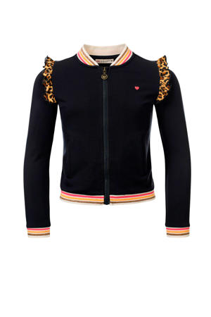 vest met glitters donkerblauw/bruin/oranje