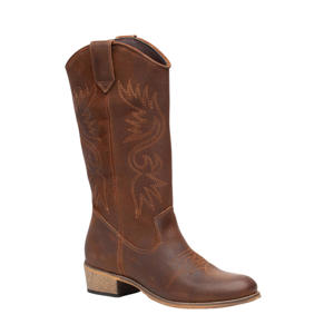 leren cowboylaarzen cognac