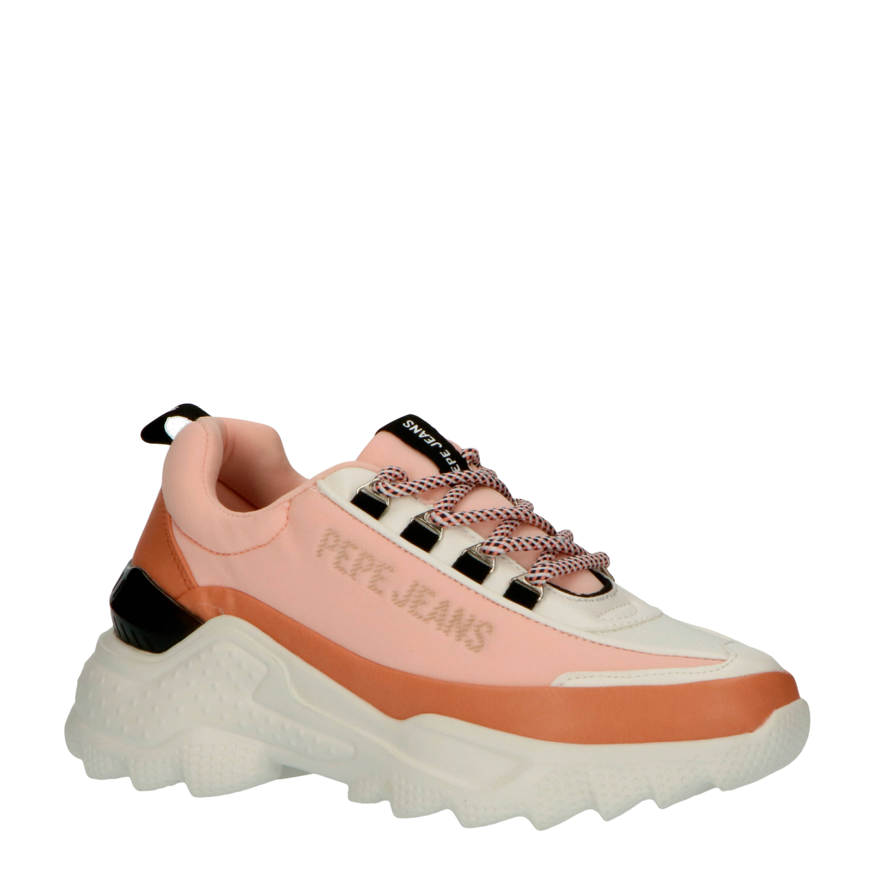 Pepe Jeans Eccles Fast sneakers roze/wit/camel | wehkamp