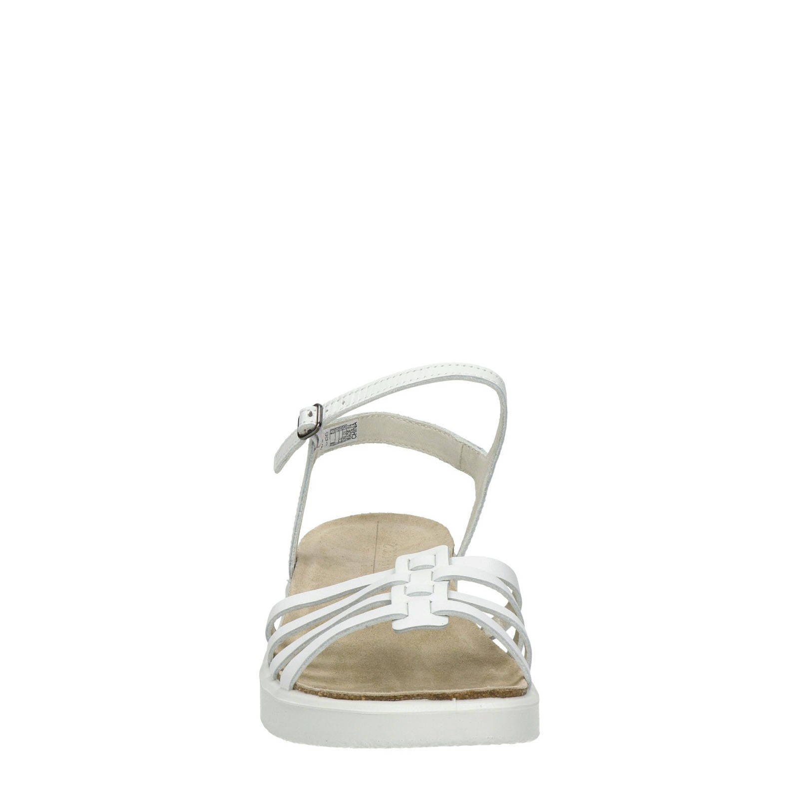 Ecco Corksphere leren sandalen wit | wehkamp