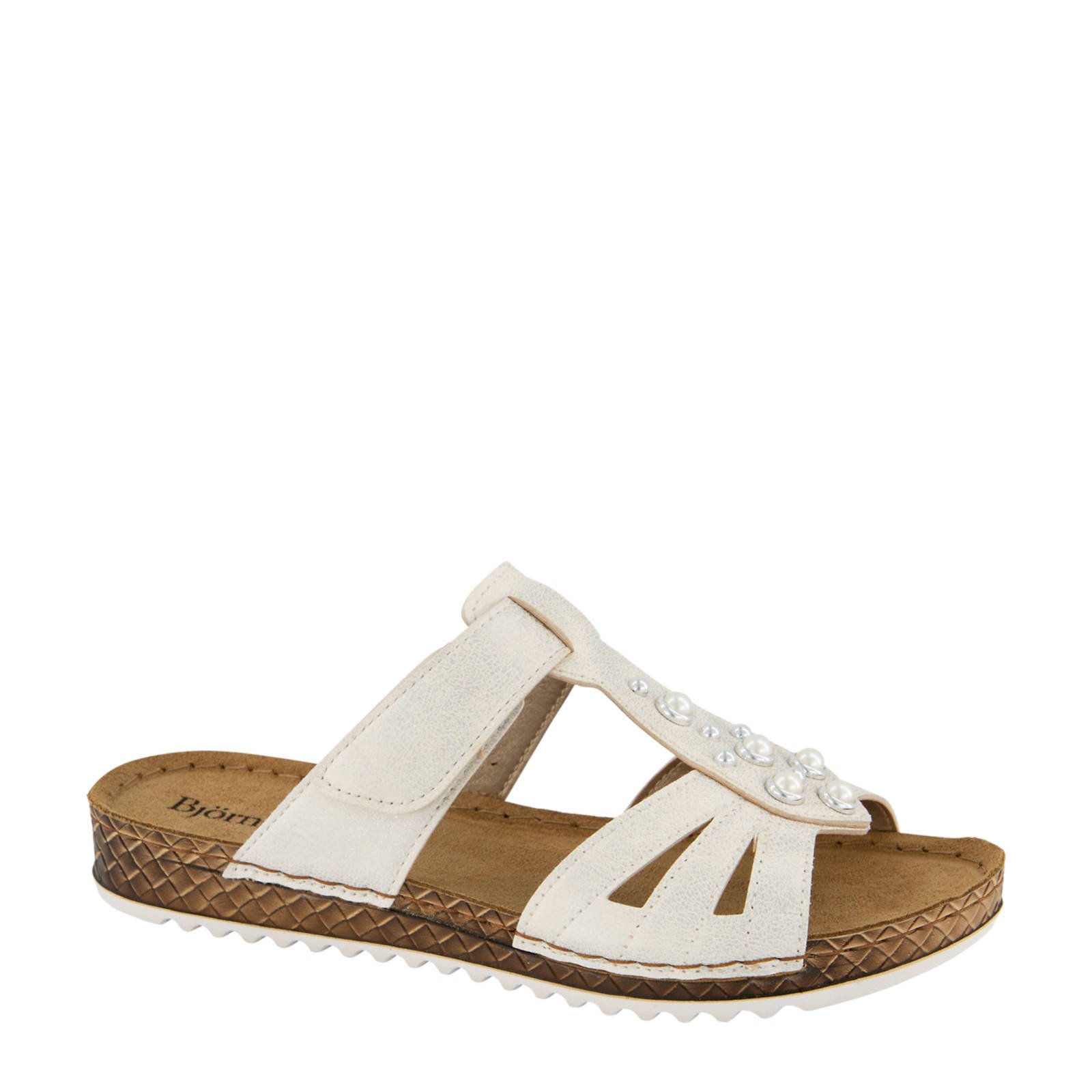 Bjorndal comfort slippers met sierstenen wit