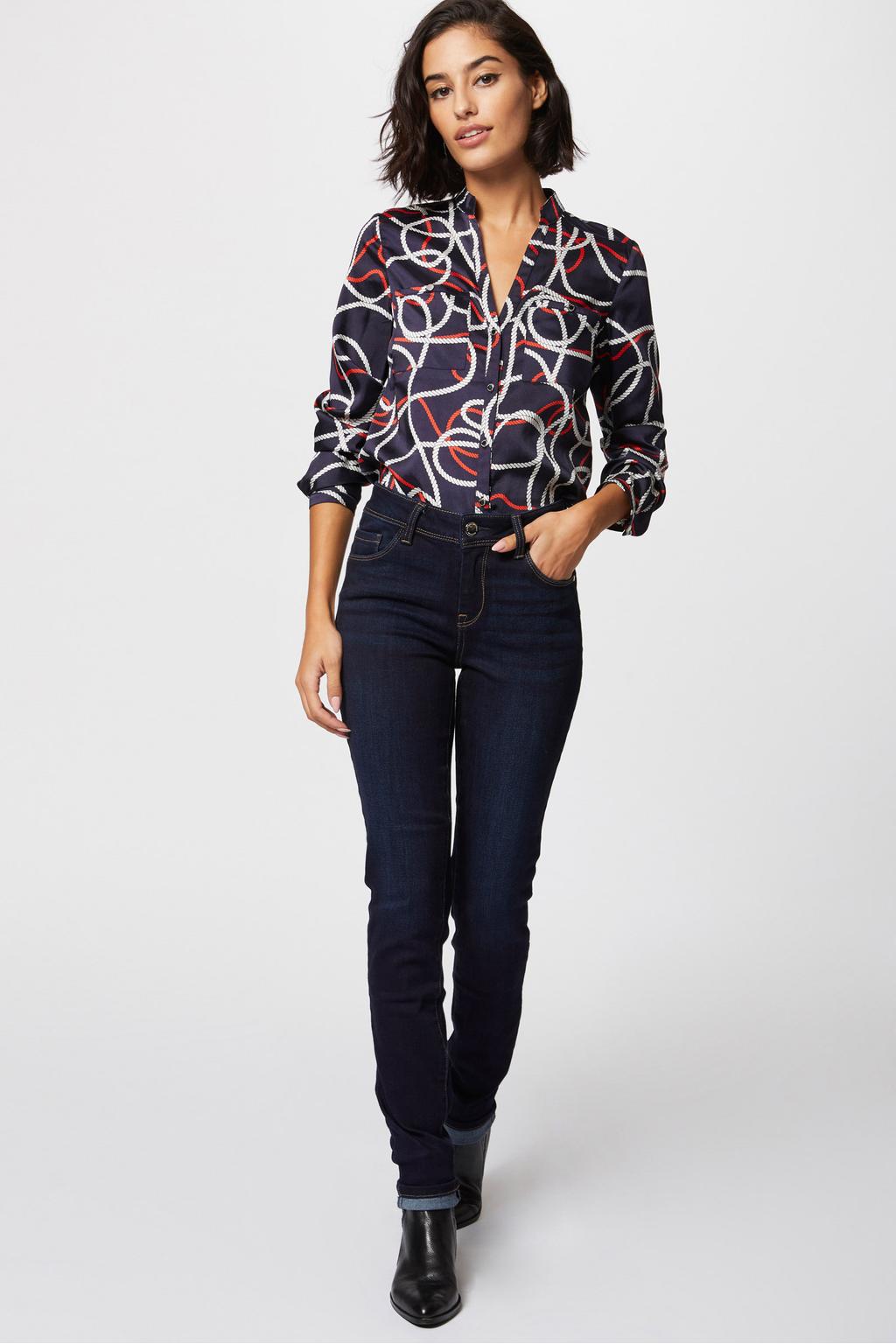 Morgan slim fit jeans donkerblauw