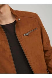 thumbnail: JACK & JONES ESSENTIALS suèdelook quilted bikerjack - cognac